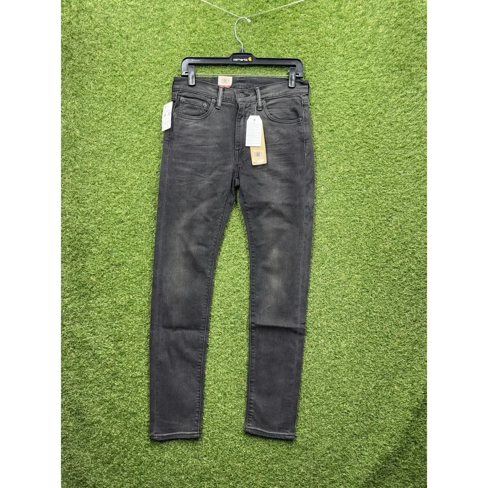 Levis 519 Jeans Mens 30x32 Extreme Skinny Stretch Sits Below Waist Black Denim